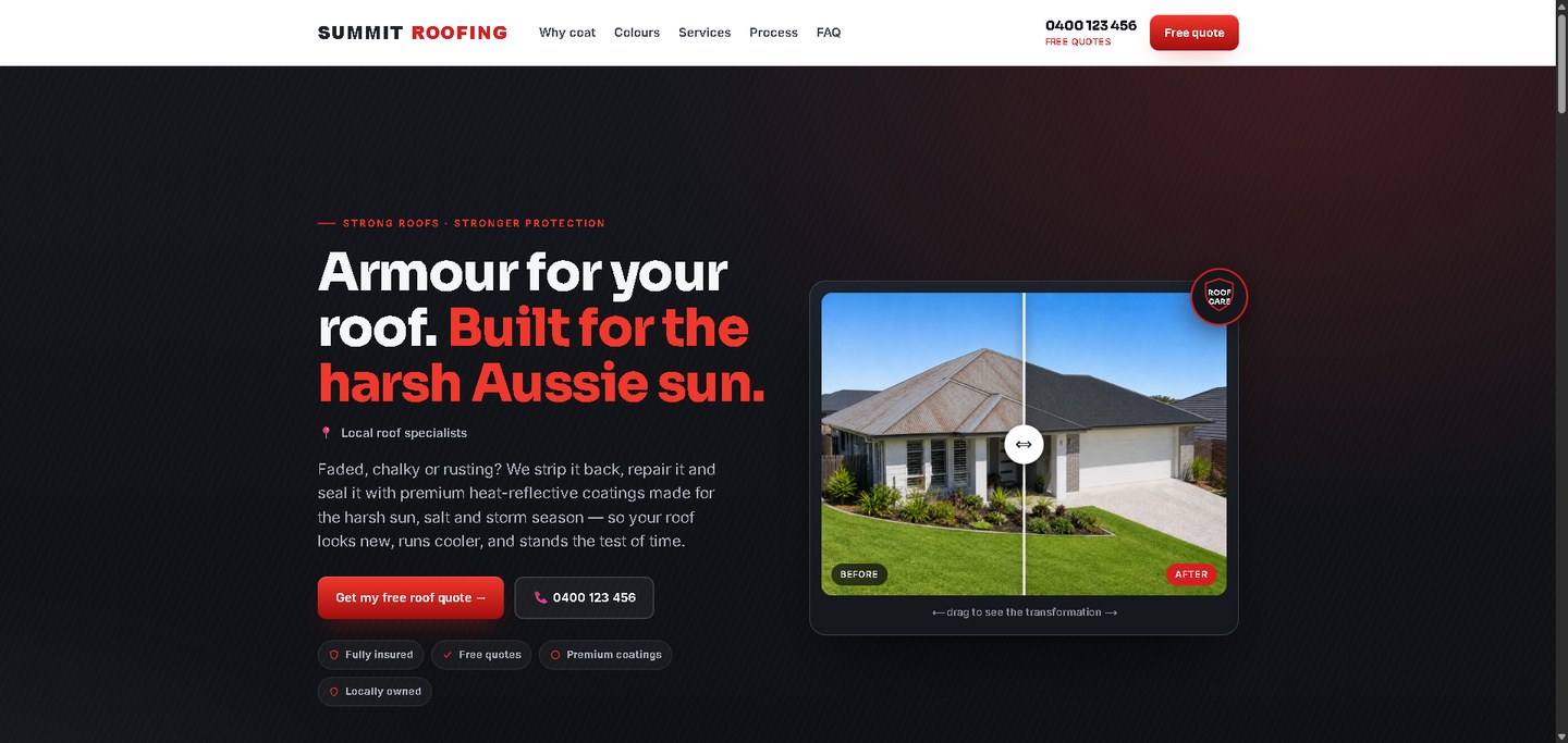 Summit Roofing — real website build for a roofer